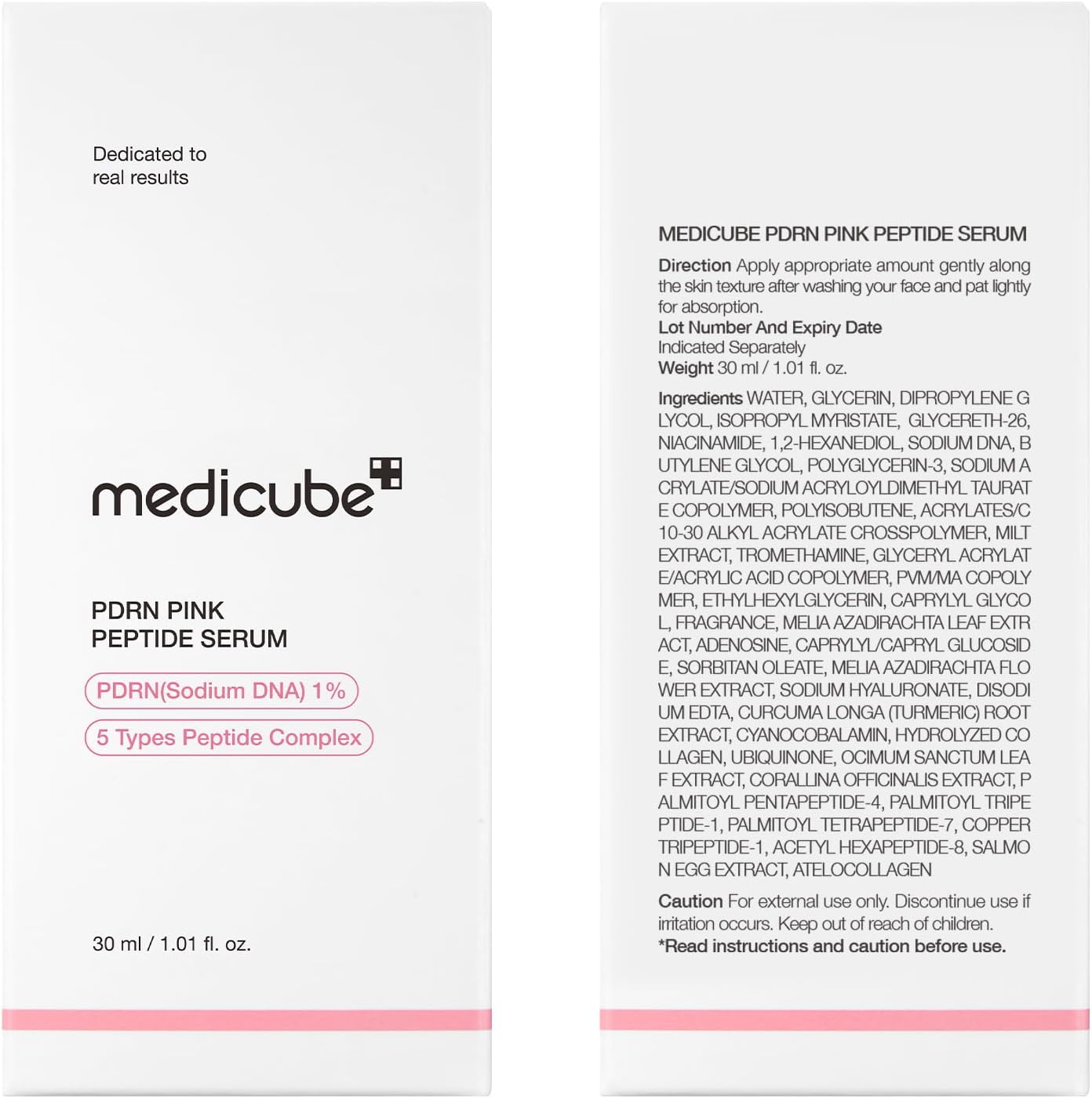 medicube Salmon DNA PDRN Pink Peptide Serum, Pink glow serum, Peptide, Niacinamide, Hydrating & Moisturising & Firming, Uneven Skin Tone, Korean Skincare | 1.01 fl.oz. (1.01 fl.oz., Salmon DNA PDRN)