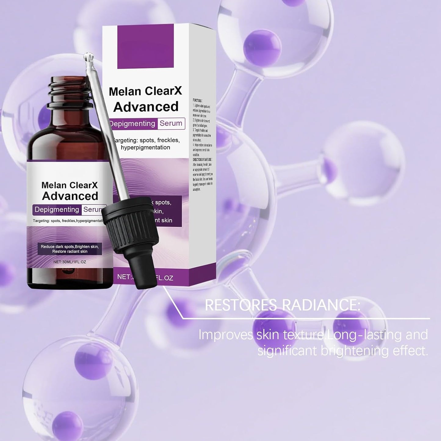 2Pcs MelantraX Advanced Anti-Hyperpigmentation Serum, Dark Spot Remover with Lightweight Hydrating Texture, Brightening Facial Serum for Uneven Skin Tone, Anti-Aging Care, Non-Greasy Daily Face Serum