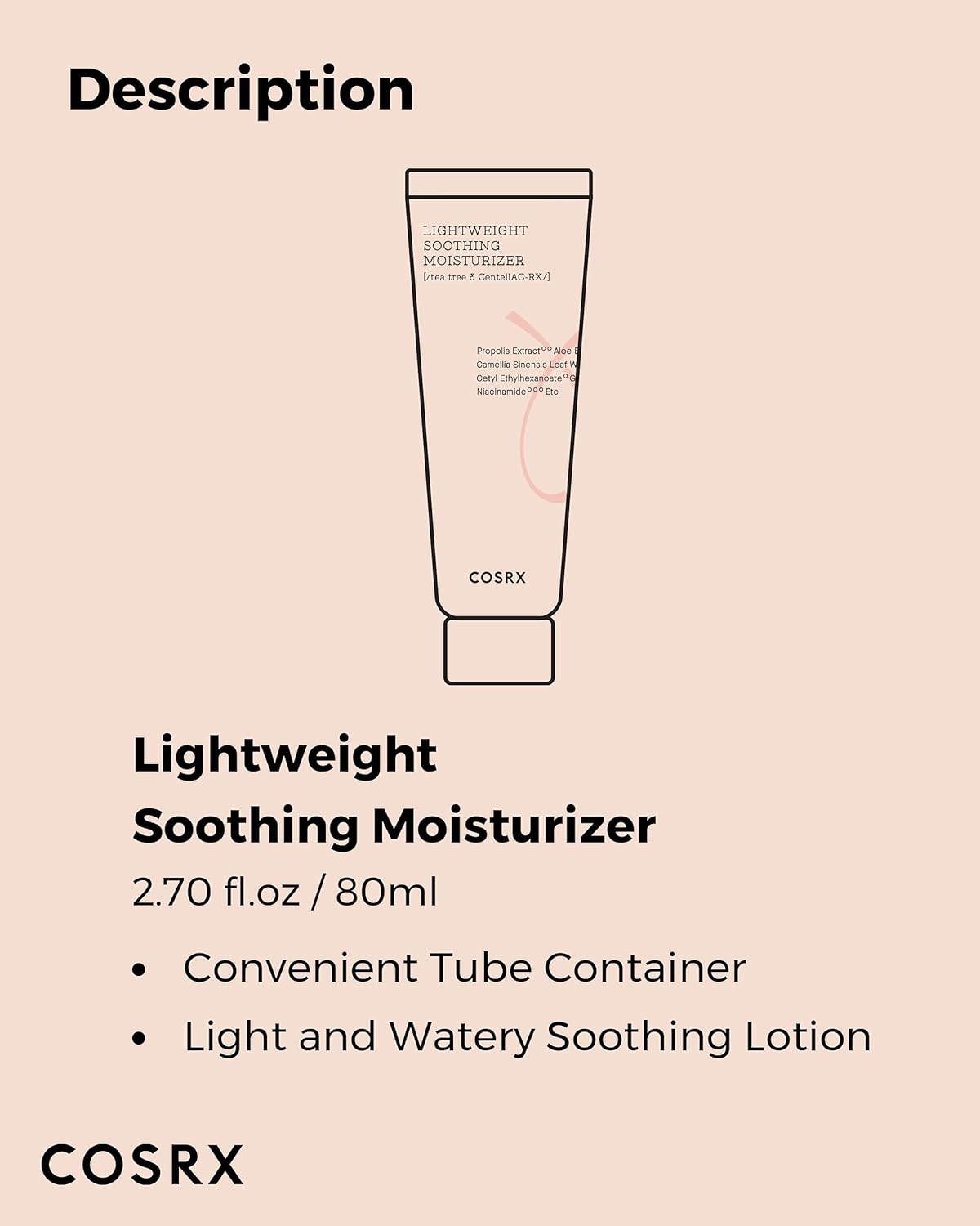 COSRX AC Collection Lightweight Soothing Moisturizer, 80ml | Aloe Vera Leaves Extract 71.2% | Cruelty Free, Paraben Free, Korean Skincare
