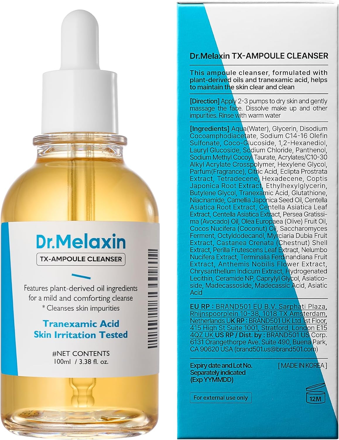 Dr.Melaxin Tranexamic Acid Serum Cleanser (100ml) – Brightening Face Cleanser for Dark Spots & Hyperpigmentation, Gentle Formula for Sensitive Skin