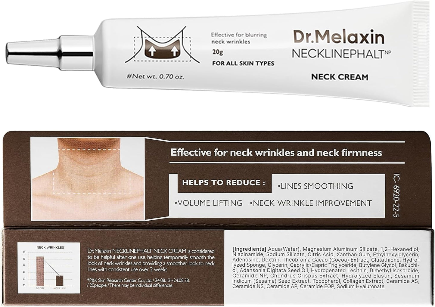 Dr.Melaxin Necklinephalt Neck Cream Neck Care Volume Lifting Hali Needle Beauty Beauty Needle 0.7 Fl Oz (Pack of 1)