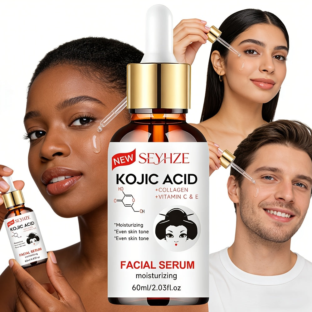 2-Pack & 1-Pack Kojic Acid Serum with Vitamin E - Hydrating & Moisturizing Facial, Low-Allergy Formula, for Hyperpigmentation, Suitable for All Light Beige Types ( Dry, Oily) - 40ml Bottles