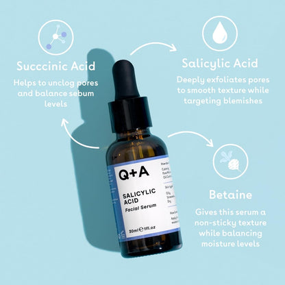 Q+A Hyaluronic Acid Facial Serum (30ml), Natural Hydrating Face Serum, for Plump Skin, Anti Ageing, Fragrance Free, Delivers Deep, Lasting Hydration, Rehydrates and Softens the Skin