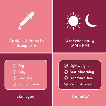 Q+A Hyaluronic Acid Facial Serum (30ml), Natural Hydrating Face Serum, for Plump Skin, Anti Ageing, Fragrance Free, Delivers Deep, Lasting Hydration, Rehydrates and Softens the Skin