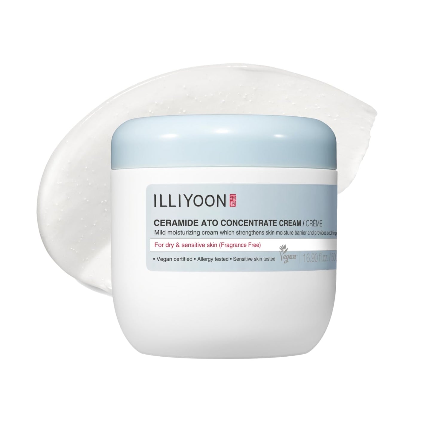 ILLIYOON Ceramide Ato Concentrate Cream (200ml, 6.76 Fl Oz) | Moisturizer for Dry&Sensitive Skin, 100hr Hydration, Restoring Skin Barrier | Gentle for Infants and Adults | Vegan | Fragrance Free