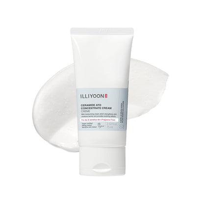 ILLIYOON Ceramide Ato Concentrate Cream (200ml, 6.76 Fl Oz) | Moisturizer for Dry&Sensitive Skin, 100hr Hydration, Restoring Skin Barrier | Gentle for Infants and Adults | Vegan | Fragrance Free