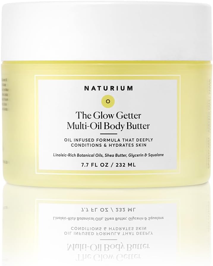 Naturium The Glow Getter Whipped Multi-Oil Body Butter, Firming Cream & Body Moisturiser with Shea Butter, 7.7 fl oz