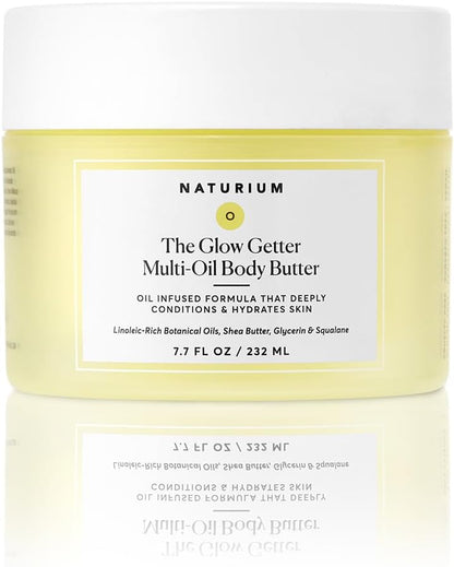 Naturium The Glow Getter Whipped Multi-Oil Body Butter, Firming Cream & Body Moisturiser with Shea Butter, 7.7 fl oz