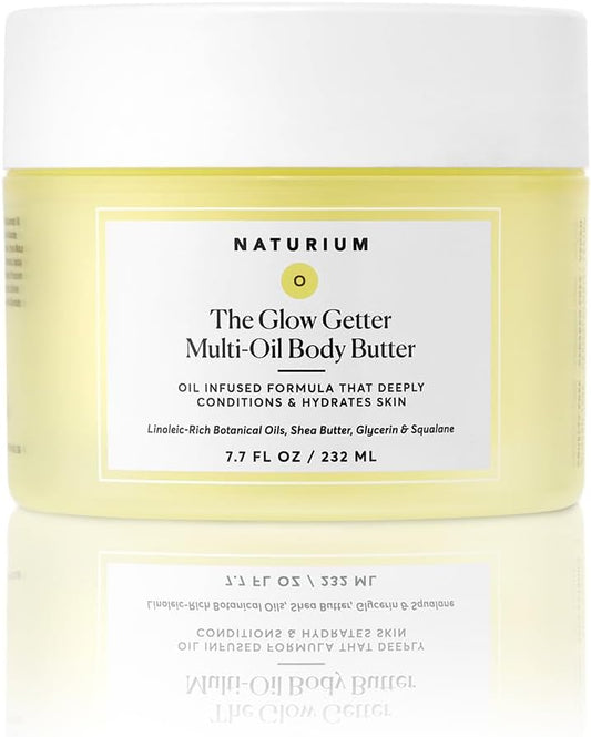 Naturium The Glow Getter Whipped Multi-Oil Body Butter, Firming Cream & Body Moisturiser with Shea Butter, 7.7 fl oz