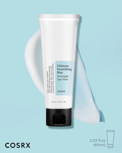 COSRX Ultimate Nourishing Rice Overnight Spa Mask, 60ml | Facial Moisturizer with Rice Extract and Niacinamide | Leave-on Face Mask | Korean Skincare