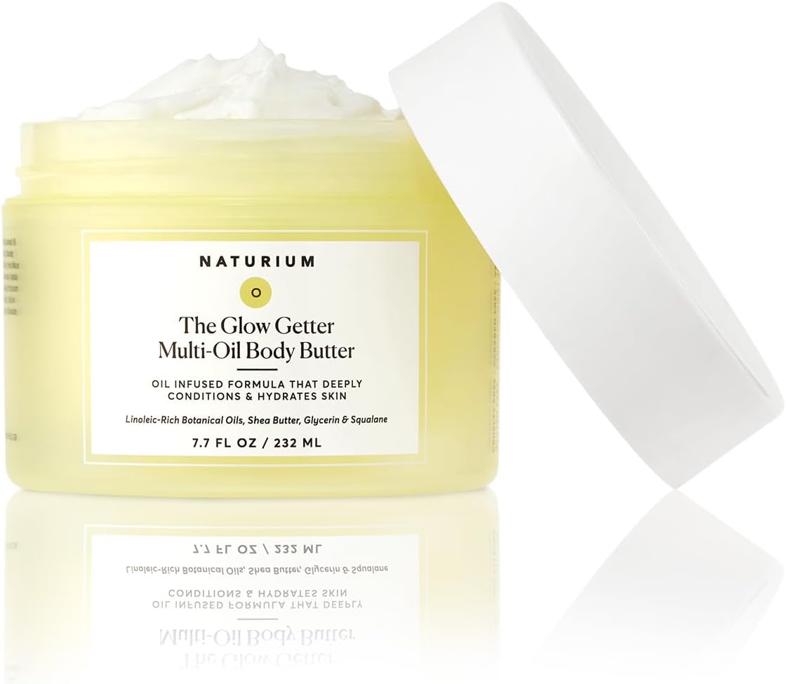 Naturium The Glow Getter Whipped Multi-Oil Body Butter, Firming Cream & Body Moisturiser with Shea Butter, 7.7 fl oz