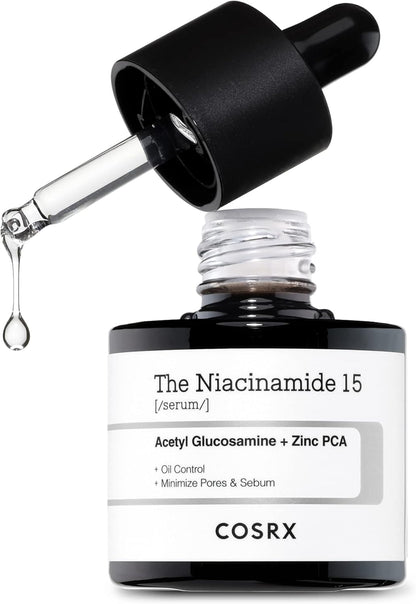 COSRX Niacinamide 15% Face Serum, Minimizing Pores & Sebums, Blemish Treatments for Discoloration, Dark Spots, Enlarged Pores, Anti-aging, 0.67 fl.oz / 20 ml, Animal Testing-Free