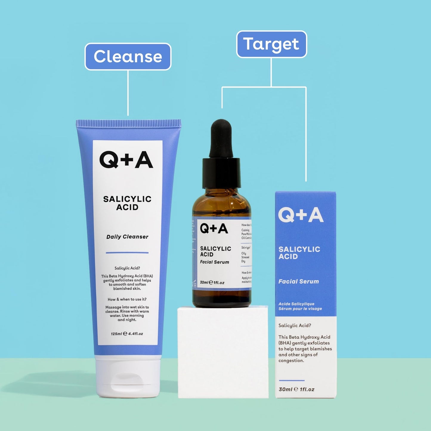 Q+A Hyaluronic Acid Facial Serum (30ml), Natural Hydrating Face Serum, for Plump Skin, Anti Ageing, Fragrance Free, Delivers Deep, Lasting Hydration, Rehydrates and Softens the Skin