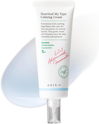 AXIS-Y Heartleaf My Type Calming Cream Soothing, Redness Relief & Long Lasting Moisture Dewy Skin Daily Face Lotion Vegan Korean Skin Care Moisturizer Face Cream 2.02 Fl. Oz.