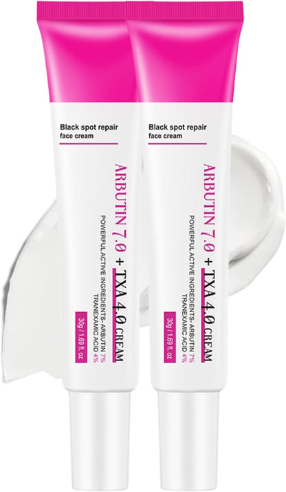Arbutin 7% + TXA 4% Brightening Cream, Hydrating Face Moisturiser, Dark Spot Remover with Glutathione & Niacinamide, Skin Lightening Cream for Dark Spots, Blemishes, Uneven Tone & Dullness