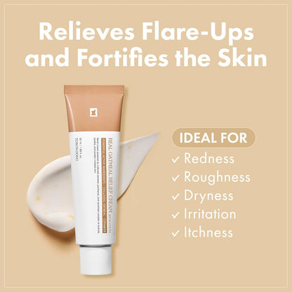 TOSOWOONG Real Oatmeal Relief Cream – Daily Face Moisturizer with Colloidal Oatmeal, Ceramide, Panthenol & Hyaluronic Acid, Korean Skincare, 50 ml / 1.69 fl. oz