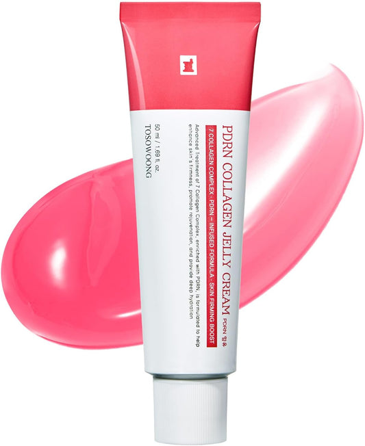 TOSOWOONG PDRN Collagen Jelly Cream with 5,000ppm Salmon DNA PDRN, Niacinamide & Hydrolyzed Collagen, Hydrating & Radiance Boosting Korean Skincare, 50ml, 1.69 fl.oz.