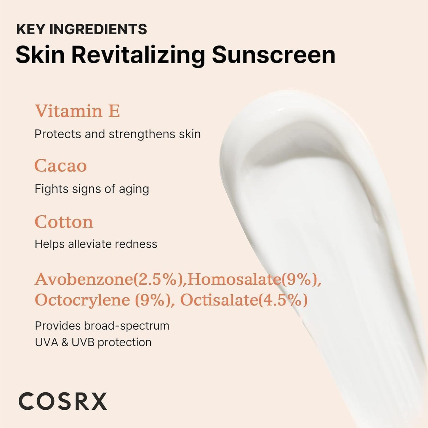COSRX Daily SPF 50 Vitamin E Vitalizing Korean Sunscreen for Face, UVA&UVB Protection, Lightweight, No White Cast for All Skin Tones, Non-Greasy Semi Matte Finish, Korean SkinCare