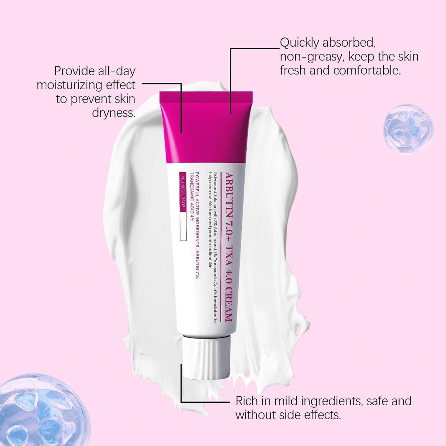 2PCS Arbutin 7% + Tranexamic Acid 4% Cream, Targets Dark Spots & Hyperpigmentation, Reduces Freckles & Blemishes