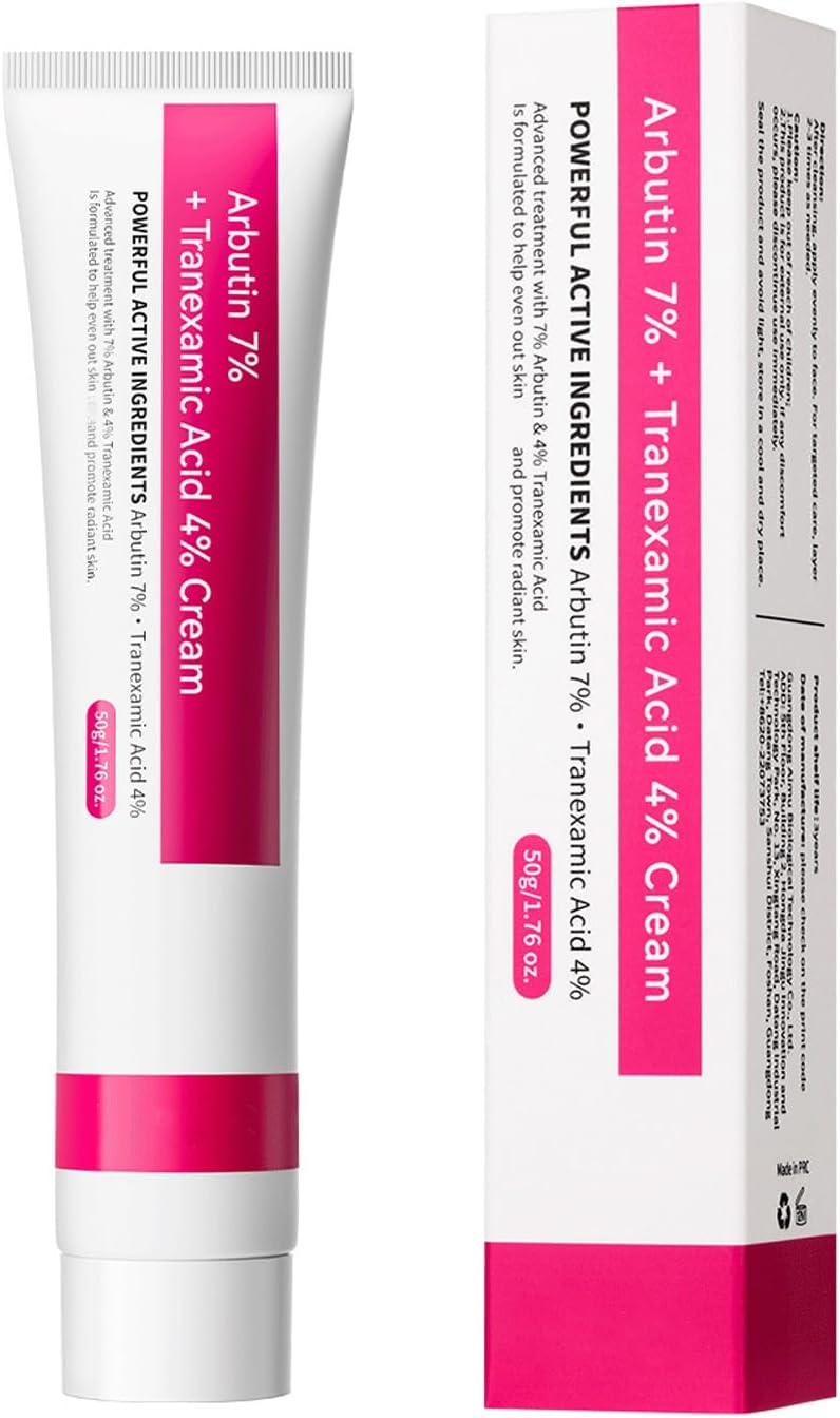 7% Alpha Arbutin + 4% Tranexamic Acid Cream - Face Cream For Dark Spot - Skin Brighten For Spots & Freckle - Moisturize & Nourish For Darkness & Dullness