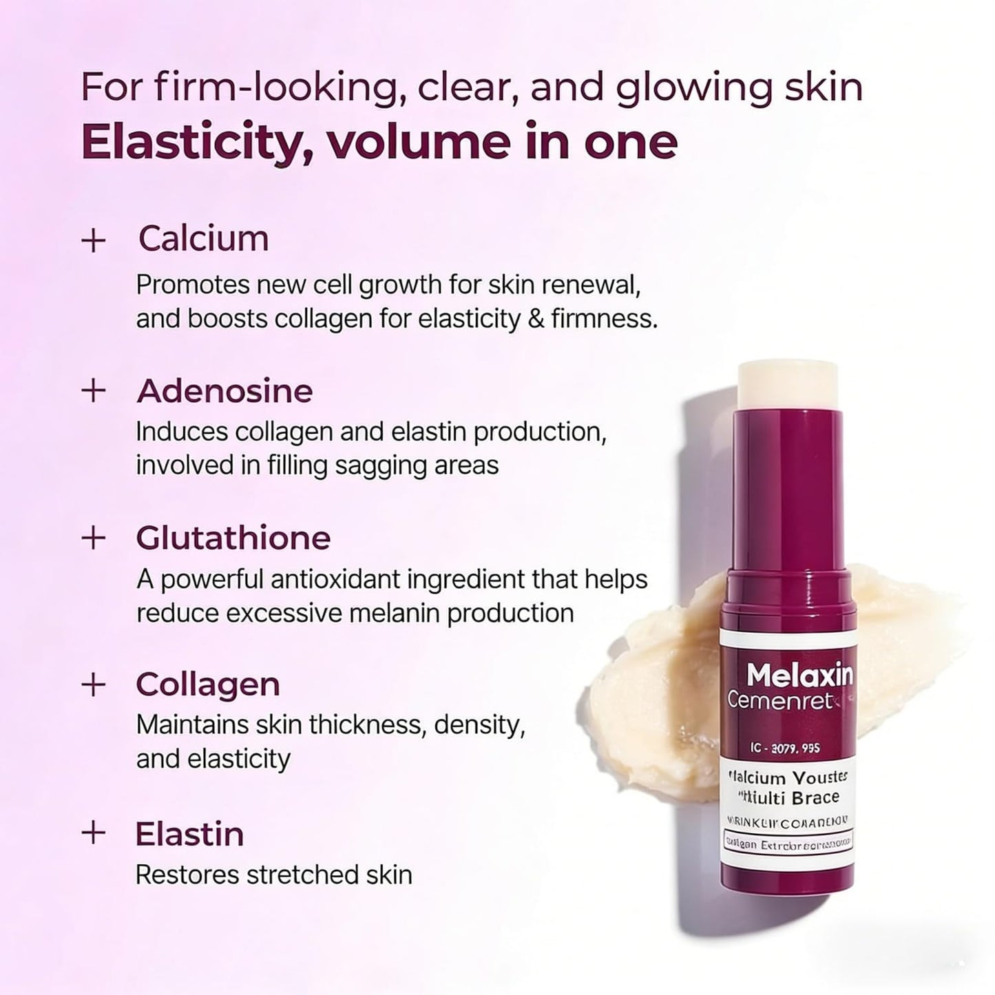 DrMelaxinn Anti-Aging Collagen Stick with Calcium – Multi Balm for Eyes, Face, Neck & Lips, Hydrating Moisturizer (2 PS)