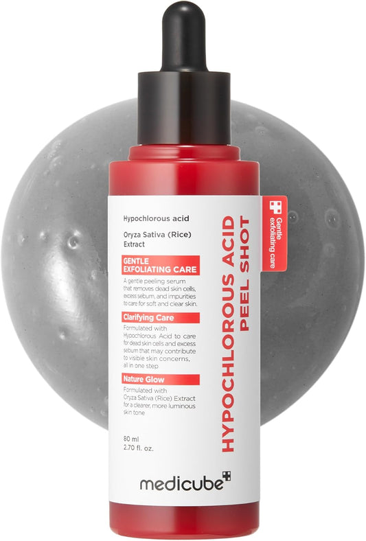 medicube Peel Shot with Hypochlorous Acid | Gentle Exfoliating Serum for Dead Skin Cells & Pores, Blackheads & Excess Sebum Control | Rice Extract, Panthenol for Hydrating & Smoothing Care | 2.7 fl.oz