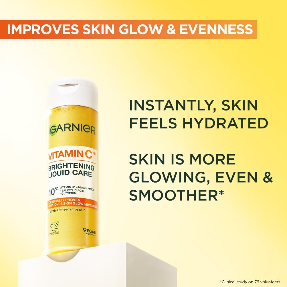 Garnier Vitamin C Serum for Face, Brightening Serum with 4% [Vitamin C + Niacinamide + Salicylic Acid], Dark Spot Reducer & Evens Skin Tone, Suitable for Sensitive Skin, 30ml
