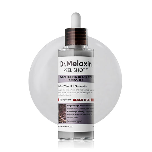 Dr.Melaxin Peel Shot Glow White Rice Peeling Ampoule, Soft Exfoliating Face and Body Scrub Dead Skin Cells Remover for All Skin Types korean skin care 80ml