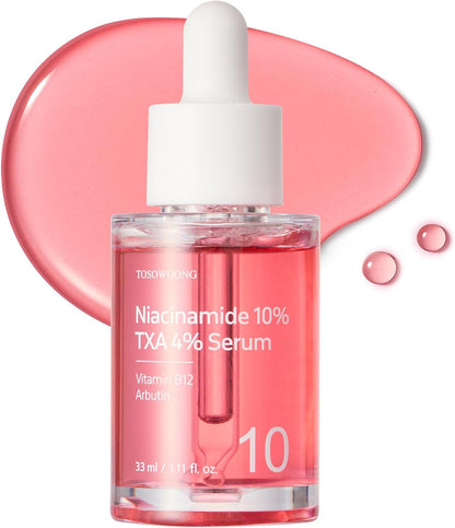 TOSOWOONG Niacinamide 10% + Tranexamic Acid 4% Serum, Arbutin 2%, Hyaluronic Acid, TXA Facial Serum, Hydrating Facial Serum for Smooth and Radiant-Looking Skin, Korean Skincare, 33ml, 1.11 fl.oz.