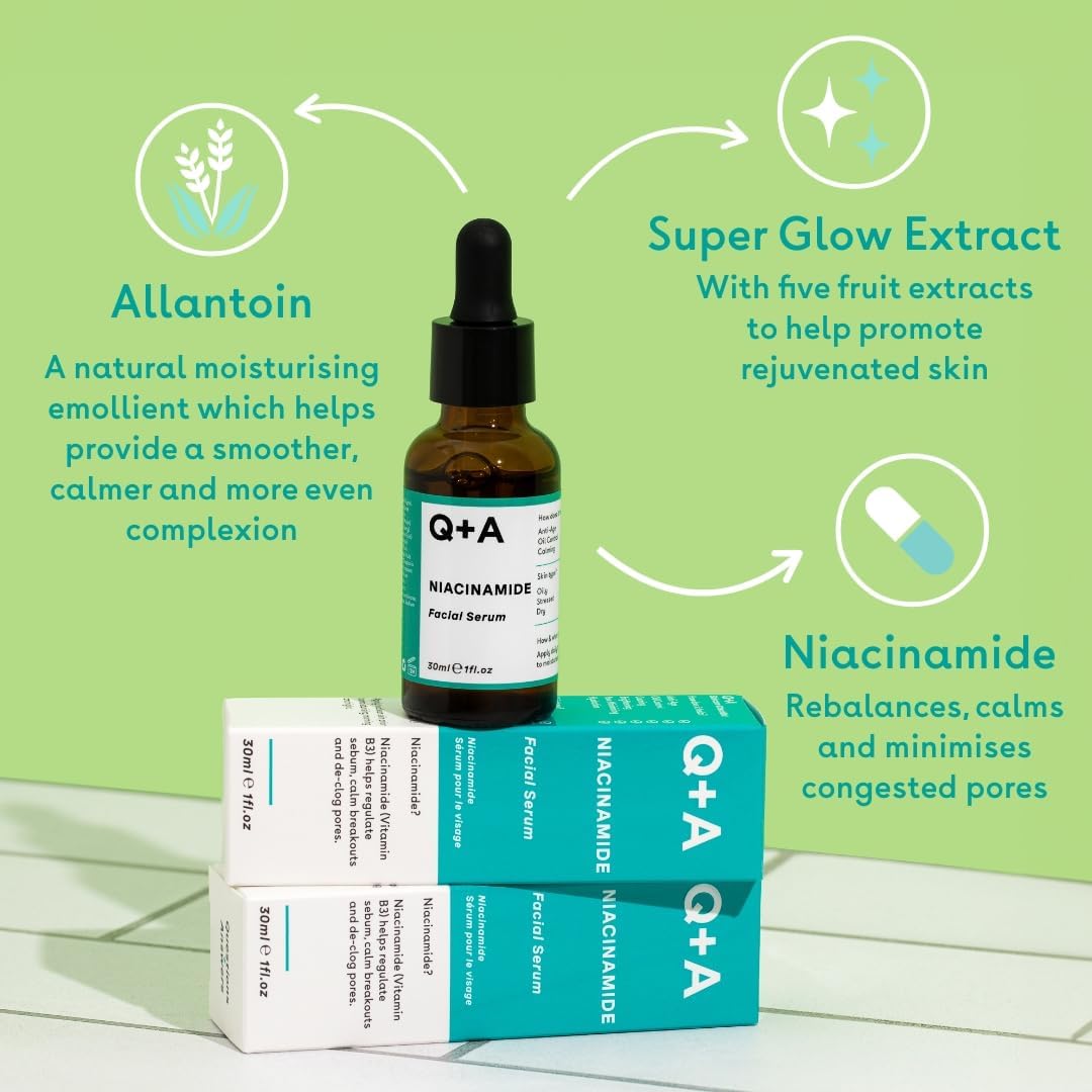 Q+A Hyaluronic Acid Facial Serum (30ml), Natural Hydrating Face Serum, for Plump Skin, Anti Ageing, Fragrance Free, Delivers Deep, Lasting Hydration, Rehydrates and Softens the Skin