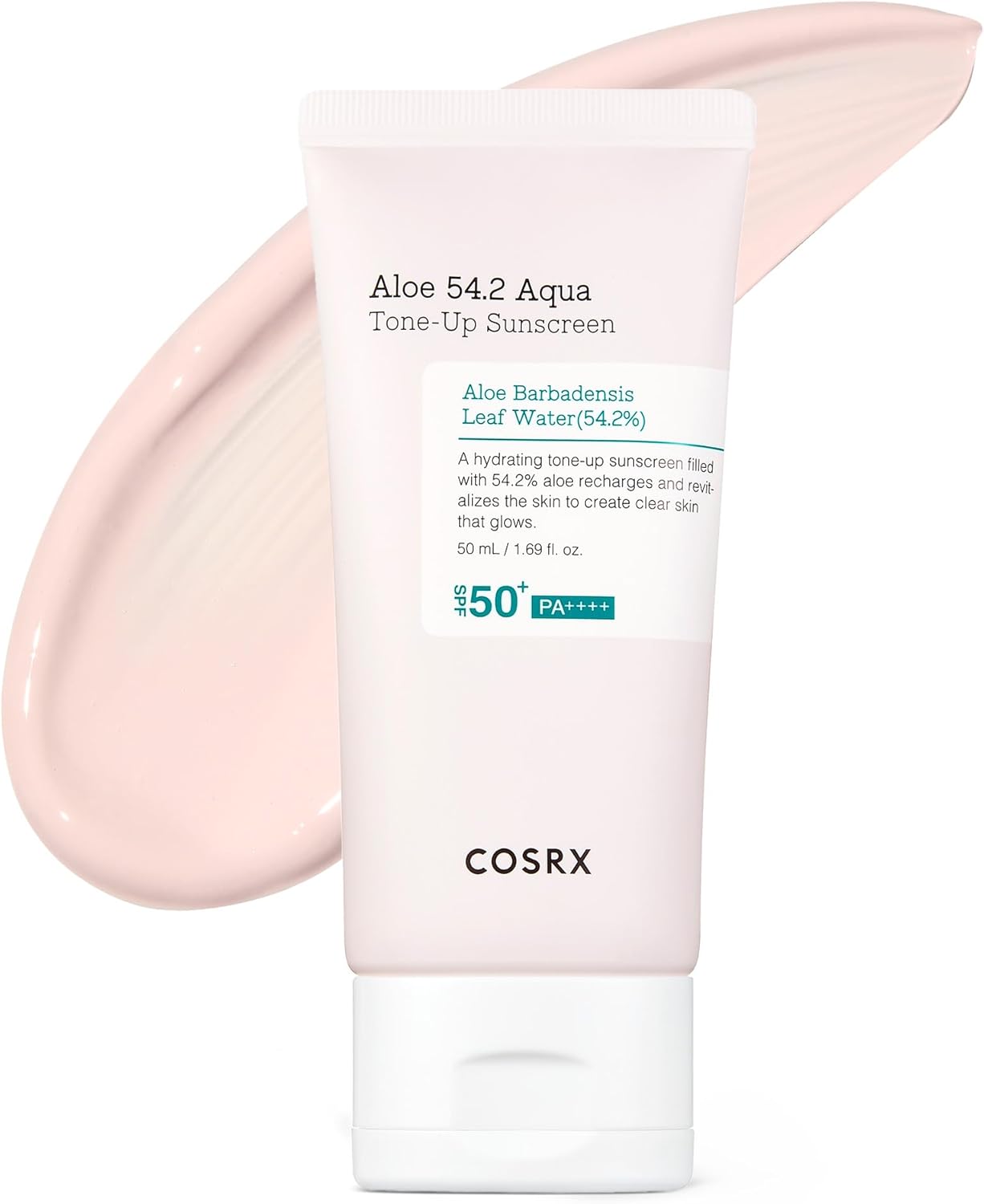 COSRX Aloe 54.2 Aqua Tone-up Sunscreen SPF 50, Hydrating tinted sunscreen for sensitive skin, UV Protection, Non-greasy, Korean Sunscreen, Korean Skincare