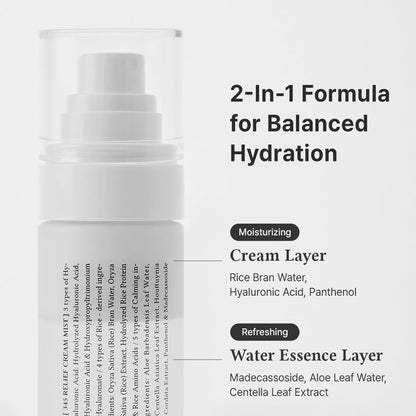 Dr.Althea 345 Relief Cream Mist | Hydrating Facial Mist with Rice Extract | Soothing Care for Sensitive Skin | Vegan Korean Skincare (100ml)