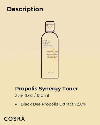 COSRX Full Fit Propolis Toner 72% Propolis Extract, Korean Glow Toner for Face, Healthy Glow Boosting, Hydrating Dewy Essence for Soft Plump Skin, Korean Skincare 150ml