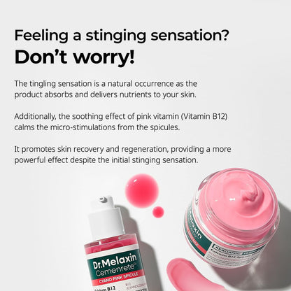 Dr.Melaxin Cemenrete Cyano Pink Spicule Cream With Calcium Vitamin B12 For Under Eyes Skin Dark Circles Fine Lines Puffiness&Eye Bags Cream 1.69 Fl. Oz.