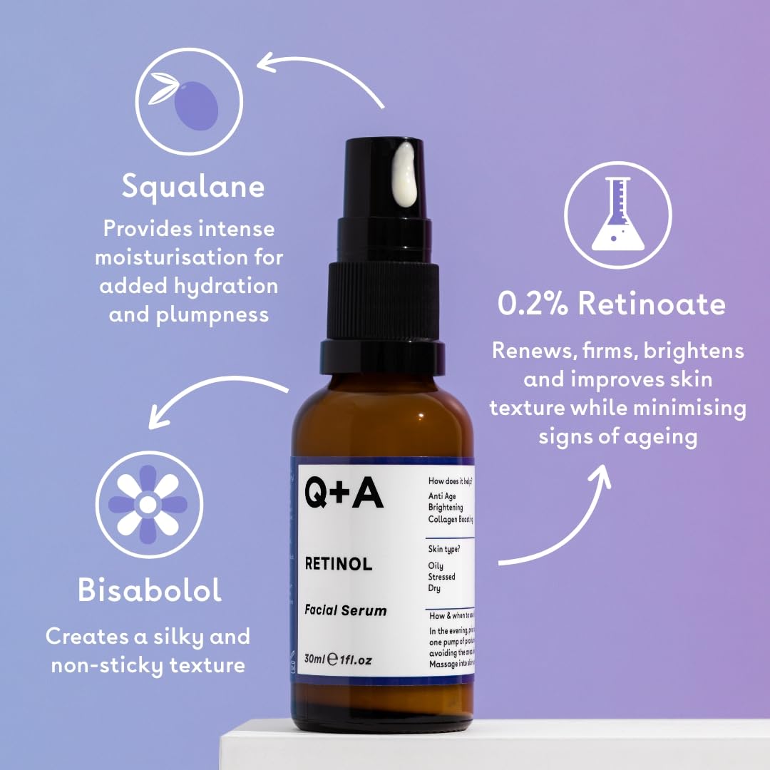 Q+A Hyaluronic Acid Facial Serum (30ml), Natural Hydrating Face Serum, for Plump Skin, Anti Ageing, Fragrance Free, Delivers Deep, Lasting Hydration, Rehydrates and Softens the Skin
