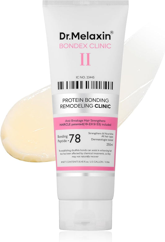 Dr.Melaxin Bondex Remodeling Salon Bonding Treatment Deep Repair For Bleached & Damaged Hair With Bonding Peptides + Argan Oil 8.45 Fl Oz (Pack of 1) White