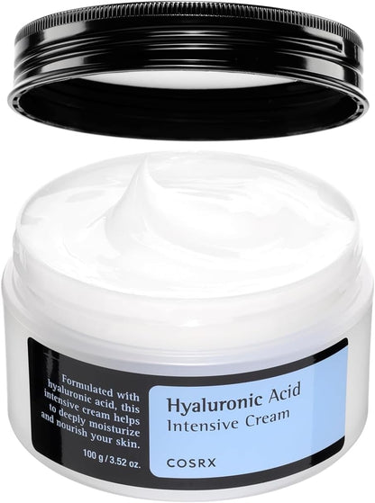 COSRX Hyaluronic Acid Moisturizing Cream, 100g, Long-lasting Hydration, Rich Moisturizer for Sensitive Skin, Korean Skin Care, Animal Testing Free, Parabens Free
