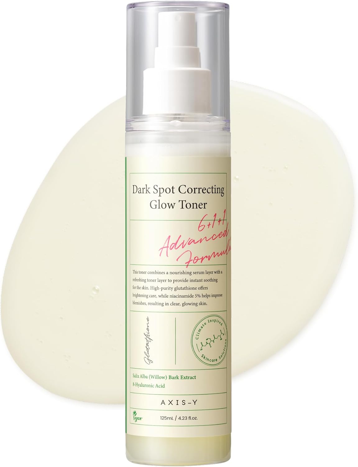 AXIS-Y Dark Spot Correcting Glow Toner - 5% Niacinamide, Glutathione & Salicylic Acid for Skin Brightening & Soothing - Vegan Korean Skincare Face Spray Toner - 125ml/4.23 fl. oz.