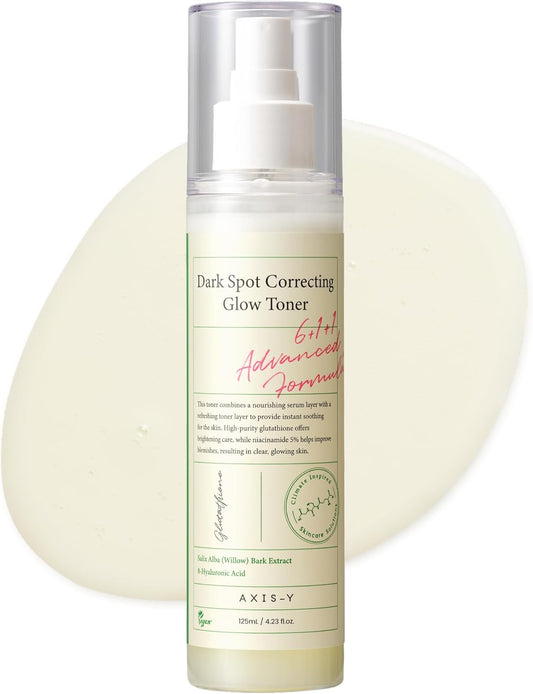 AXIS-Y Dark Spot Correcting Glow Toner - 5% Niacinamide, Glutathione & Salicylic Acid for Skin Brightening & Soothing - Vegan Korean Skincare Face Spray Toner - 125ml/4.23 fl. oz.