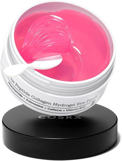 COSRX Pink Peptide Collagen Hydrogel Eye Patches Wrinkle Patches for Puffy Eyes, Dark Circles, Eye Bags, Wrinkles and Fine Lines, Firming and Depuffing Under Eye Masks, Korean Skincare 60 Patches