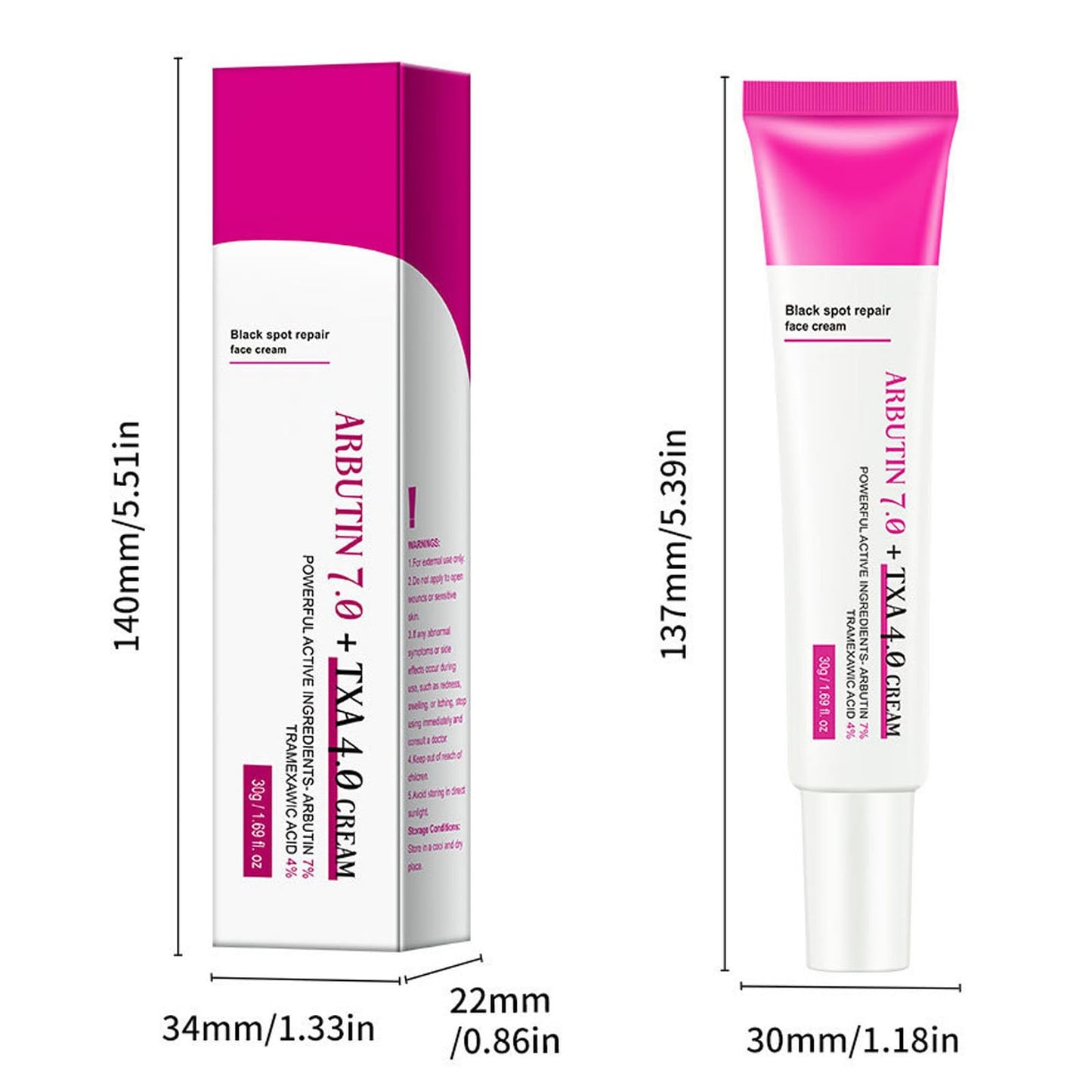 Arbutin 7% + Tranexamic Acid 4% Cream, Skin Brightening Anti Aging Hydrating, Dark Spot Corrector Face Cream for Women, Helps Even Out Skin Tone for A Radiant Look (1)