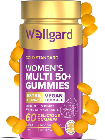 Wellgard Vegan Apple Cider Vinegar Gummies, Gold Standard 1000mg ACV Gummies with Vitamin C, Chromium and Pomegranate, Non-GMO, Gluten-Free & Gelatine-Free