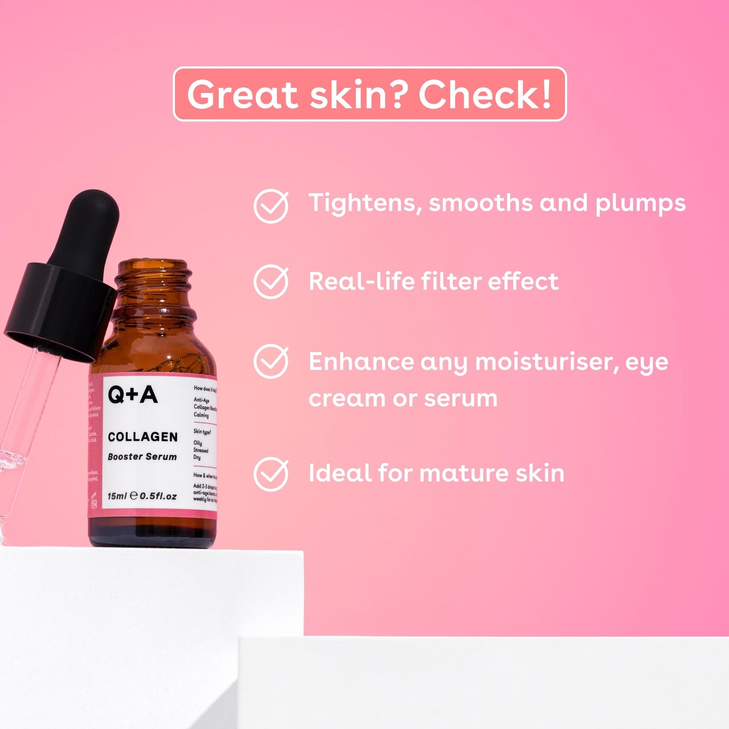 Q+A Hyaluronic Acid Facial Serum (30ml), Natural Hydrating Face Serum, for Plump Skin, Anti Ageing, Fragrance Free, Delivers Deep, Lasting Hydration, Rehydrates and Softens the Skin