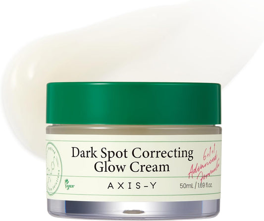 AXIS-Y Dark Spot Correcting Glow Cream Brightening & Hydrating Moisturizer Face Cream With 2% Alpha Arbutin, 5% Niacinamide & Ceramide Vegan Korean Skin Care For All Skin Types 1.69 Fl. Oz.
