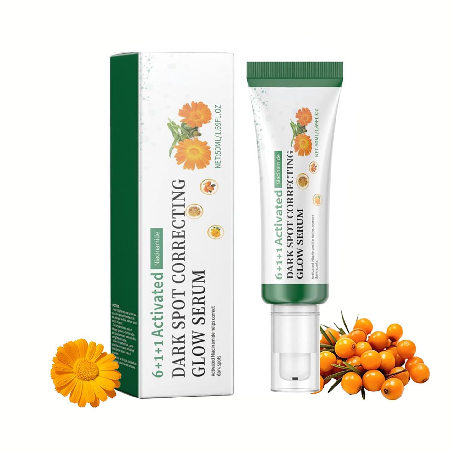 Activated Dark Spot Glow Serum - 6+1+1 Formula with Niacinamide for Brightening and Hydrating Face, Lightweight Korean Skincare Serum Targeting Uneven Tone, 50ml / 1.69 fl. oz Tube