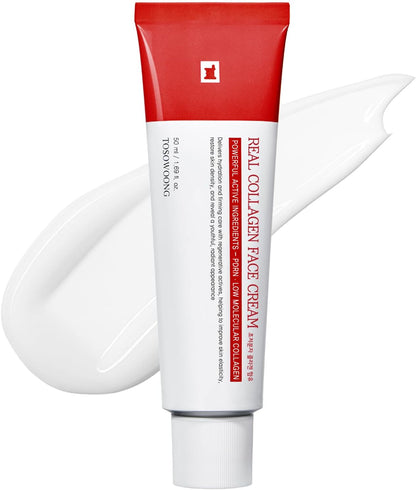 TOSOWOONG Real Collagen Face Cream – Collagen Moisturizer for Face & Neck with Hyaluronic Acid, Firming & Hydration Care, Korean Skincare, 50 ml / 1.69 fl. oz