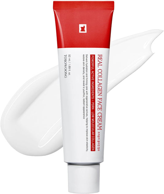 TOSOWOONG Real Collagen Face Cream – Collagen Moisturizer for Face & Neck with Hyaluronic Acid, Firming & Hydration Care, Korean Skincare, 50 ml / 1.69 fl. oz