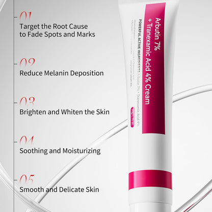7% Alpha Arbutin + 4% Tranexamic Acid Cream - Face Cream For Dark Spot - Skin Brighten For Spots & Freckle - Moisturize & Nourish For Darkness & Dullness