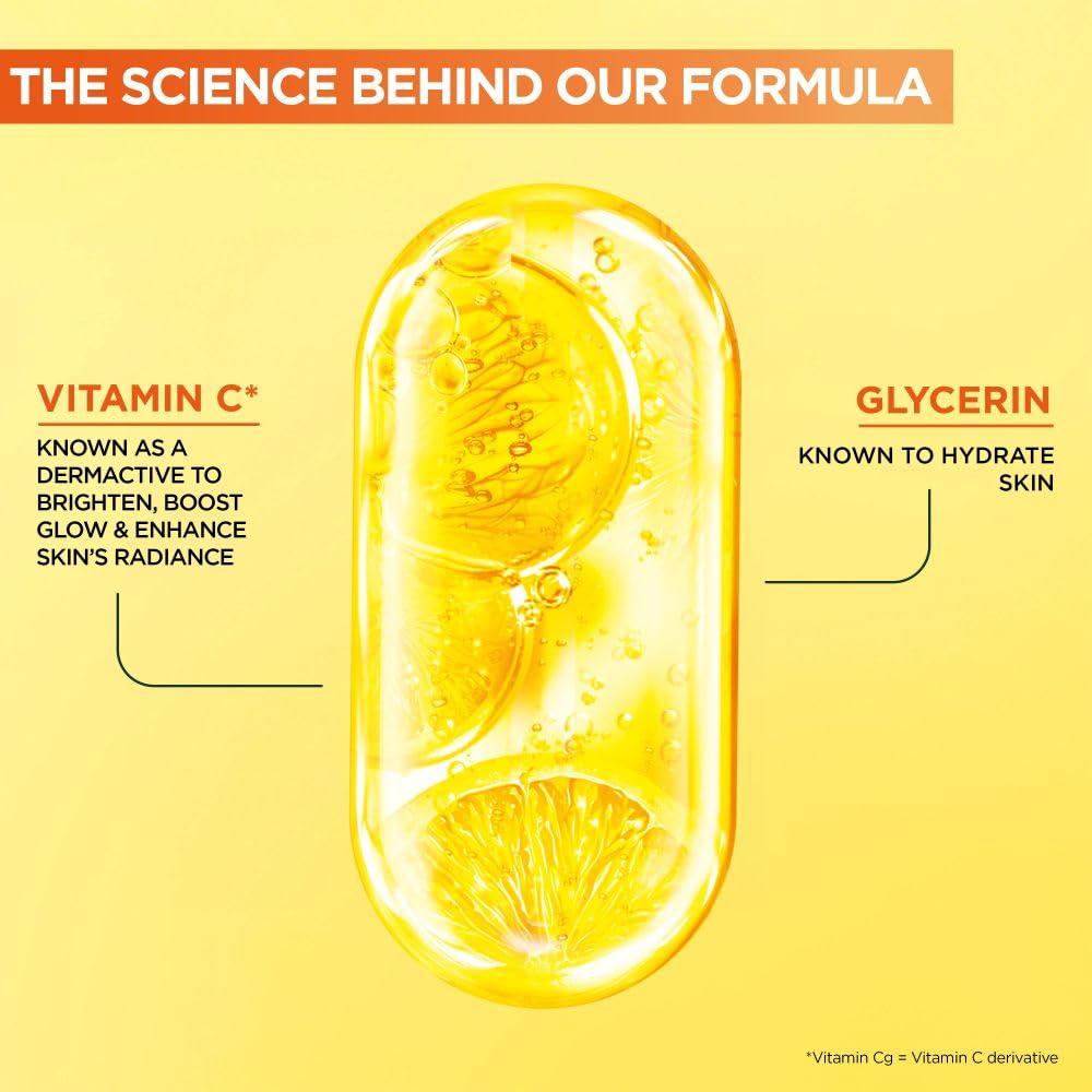 Garnier Vitamin C Serum for Face, Brightening Serum with 4% [Vitamin C + Niacinamide + Salicylic Acid], Dark Spot Reducer & Evens Skin Tone, Suitable for Sensitive Skin, 30ml