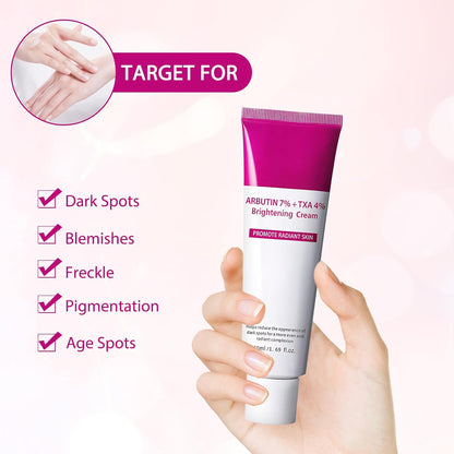 Arbutin 7% + Tranexamic Acid 4% Cream,Arbutin 7.0 Txa 4.0 Cream,Even Skin Tone, Fading Marks,Moisturiser, Gentle Skincare (50 ml)